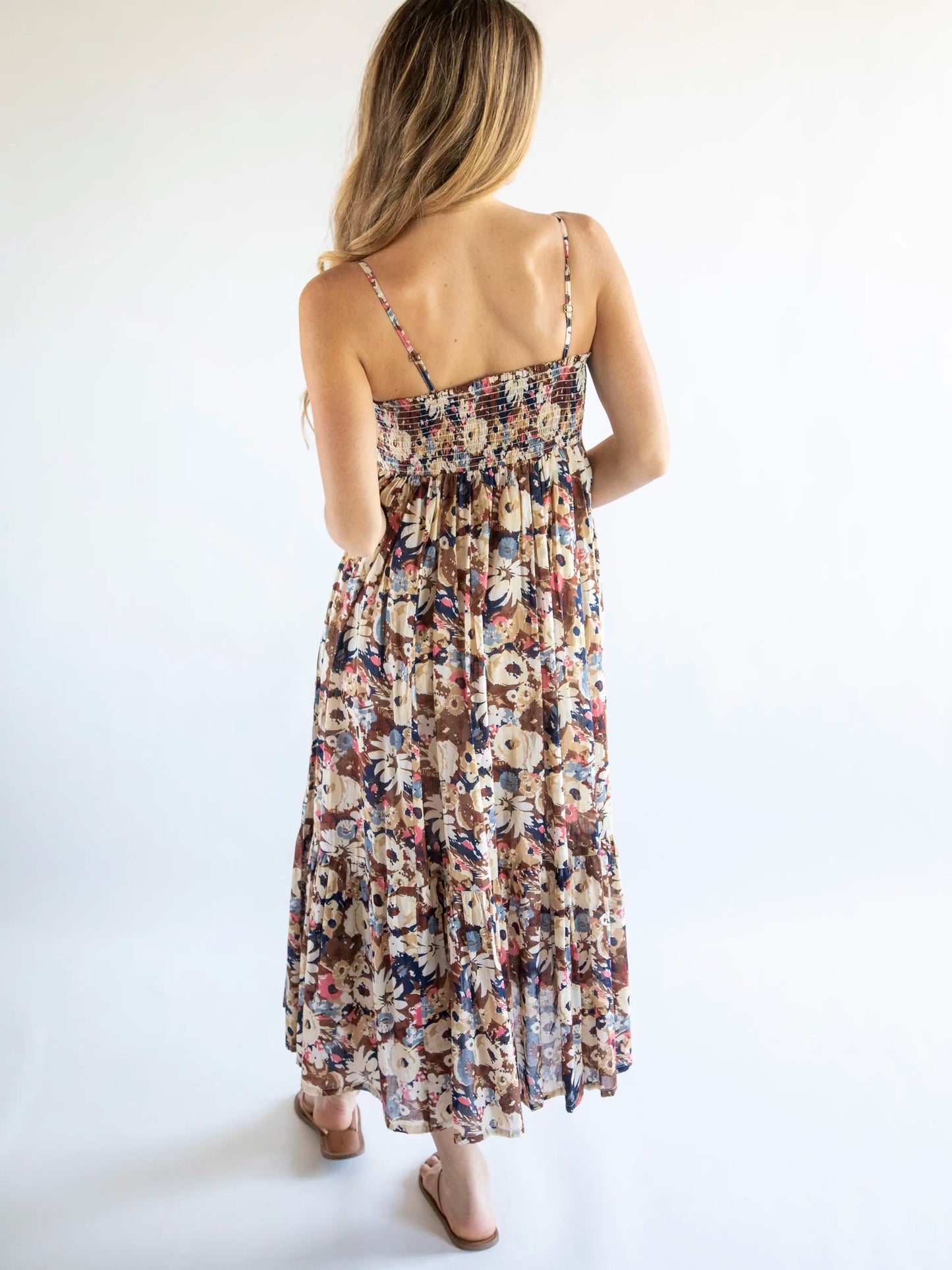 Natural Life Flora Cotton Convertible Maxi Skirt - Brown Navy Floral