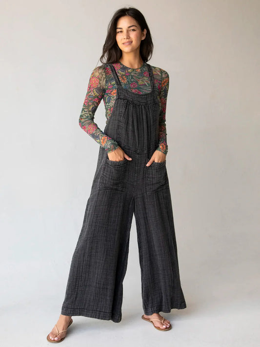 Natural Life Dakota Tie Overall-Washed Black Cotton