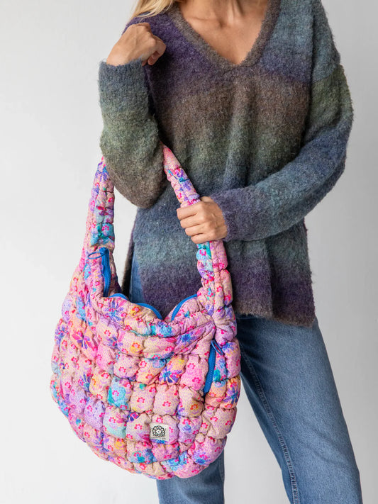 Natural Life Puffy Fit-It-All Bag-Tiny Mod Watercolor Floral