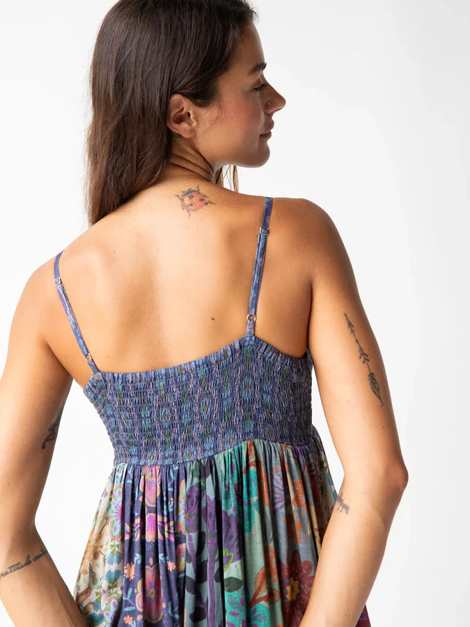 Natural Life Bailey Maxi Dress-Blue Patchwork