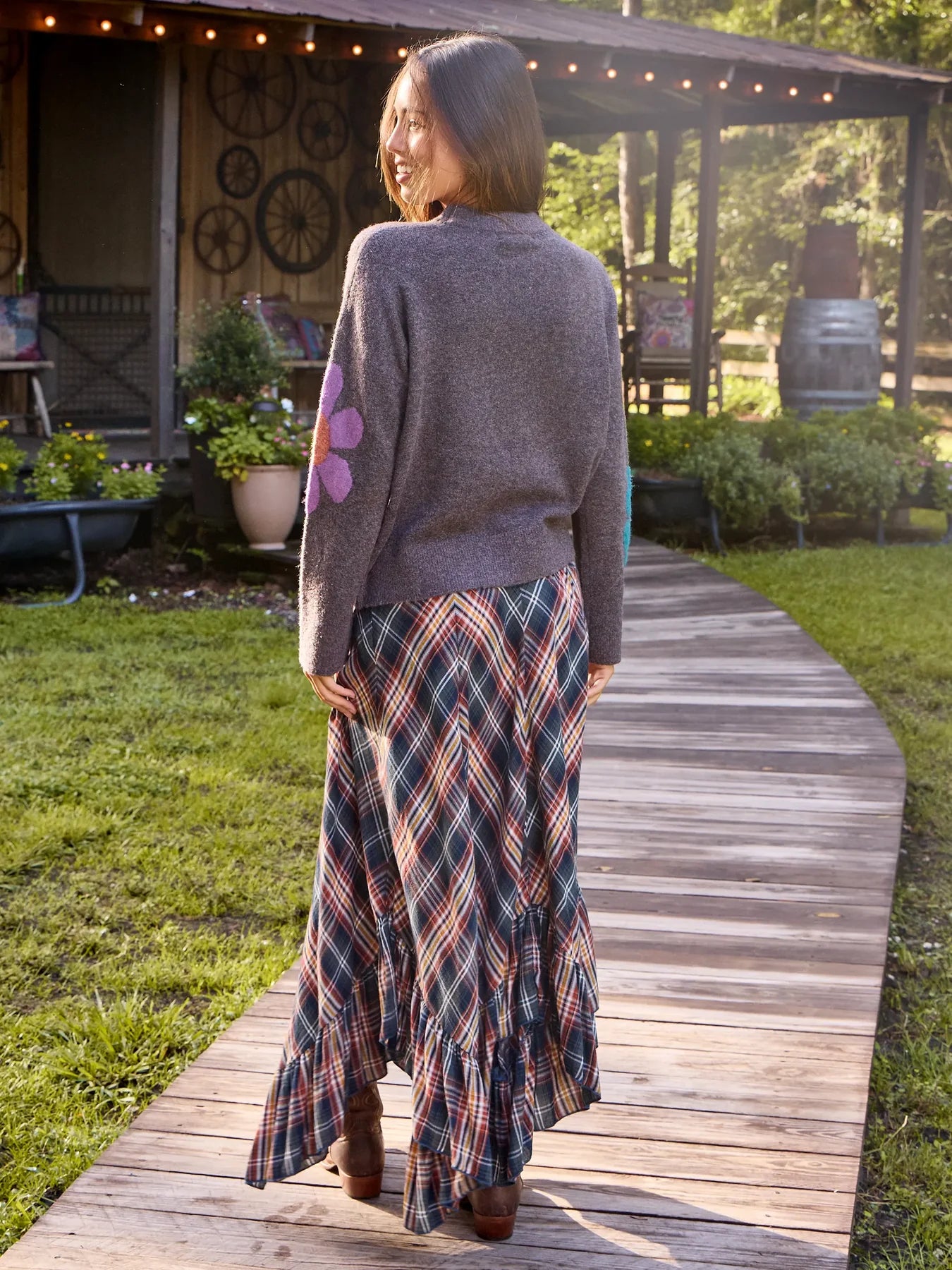 Natural Life Everyone's Favorite Sweater-Washed Black Daisy