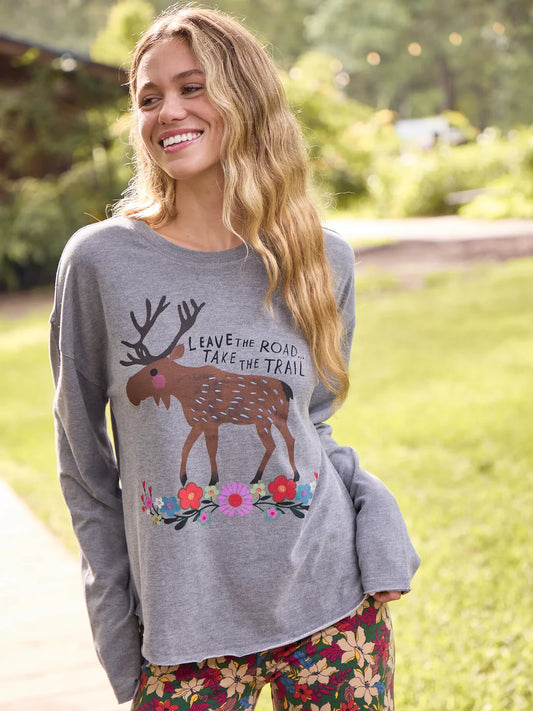 Natural Life Oversized Maia Sweatshirt Top-Take the Trail