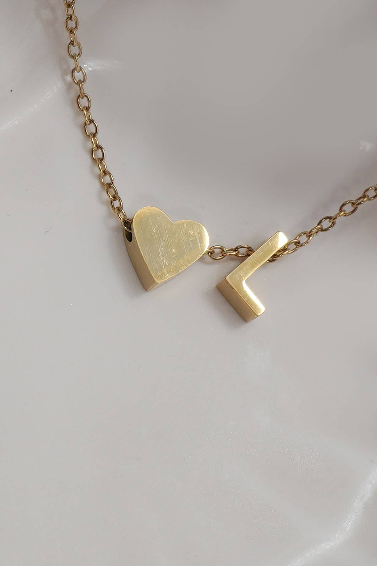 18K STAINLESS STEEL TARNISH FREE INITIAL NECKLACE