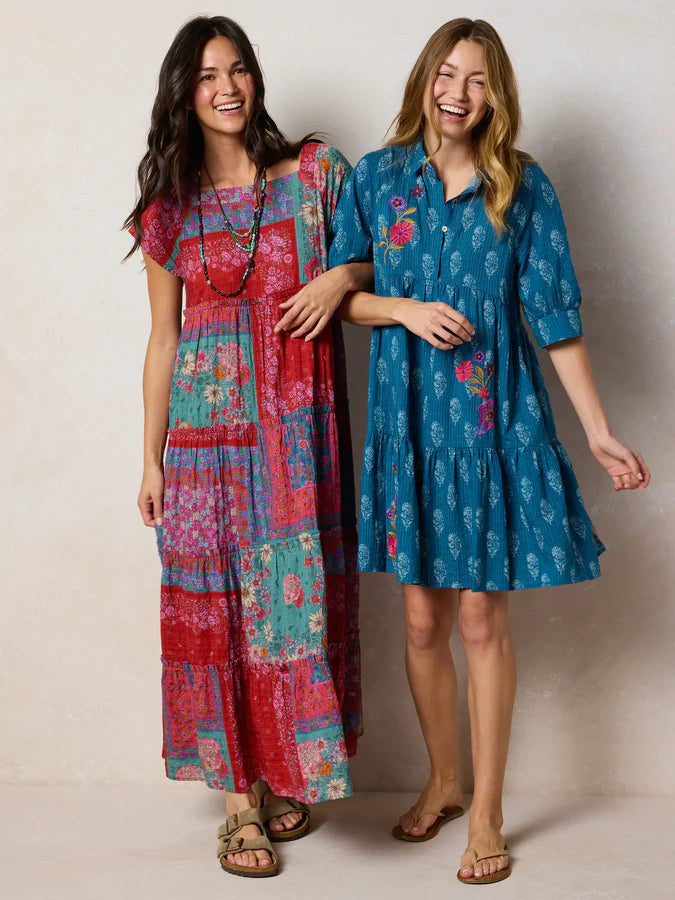 Natural Life Berkley Maxi Dress- Jewel Positano Scarf