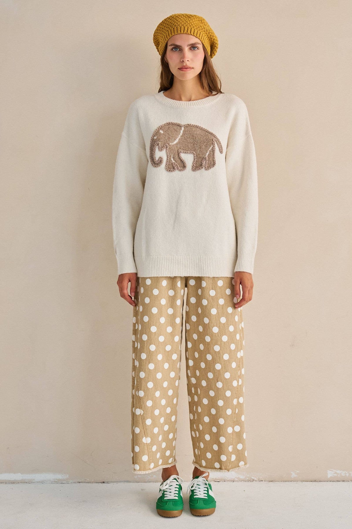 TEXTURED ELEPHANT KNIT SWEATER