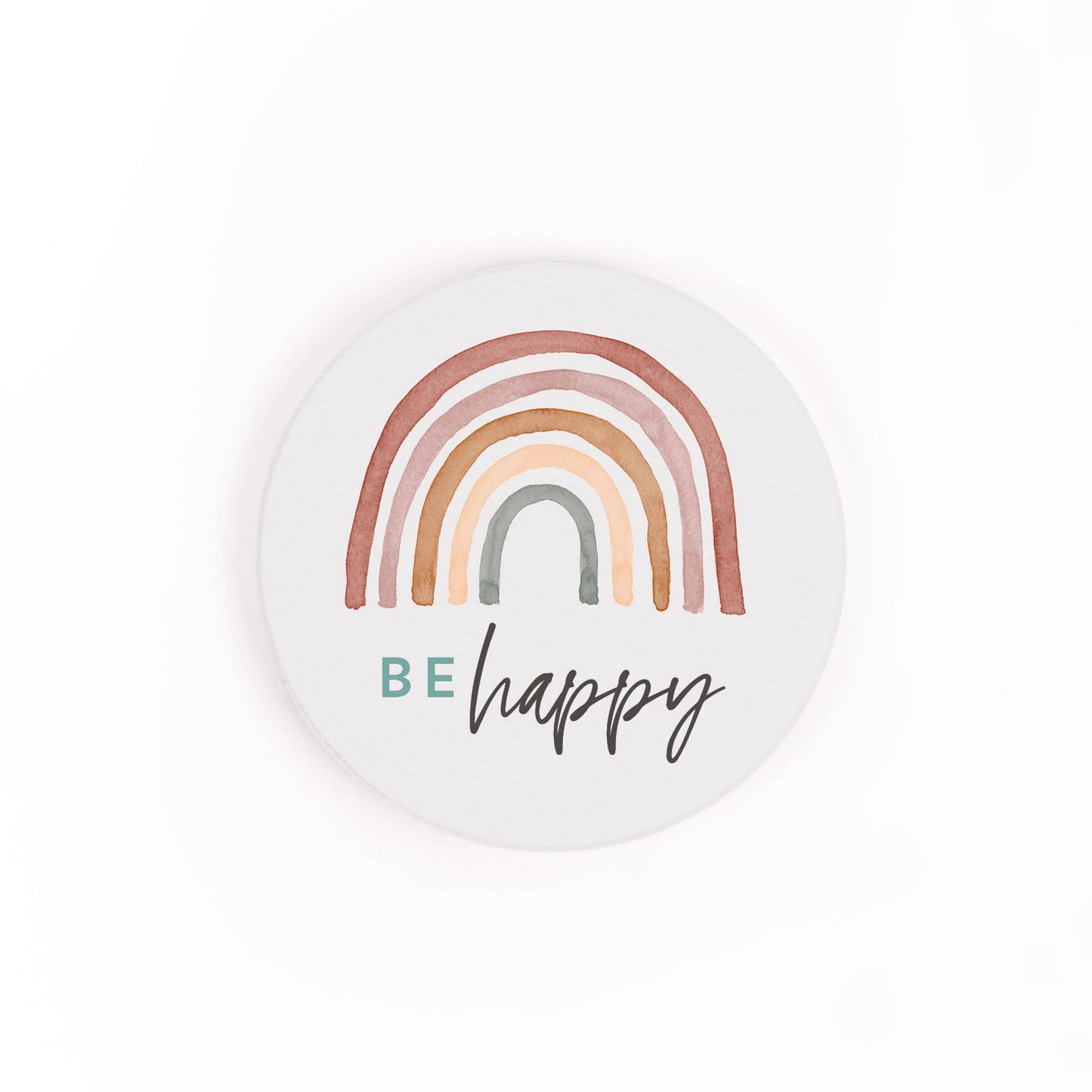 Ceramic Be Happy Car Coaster