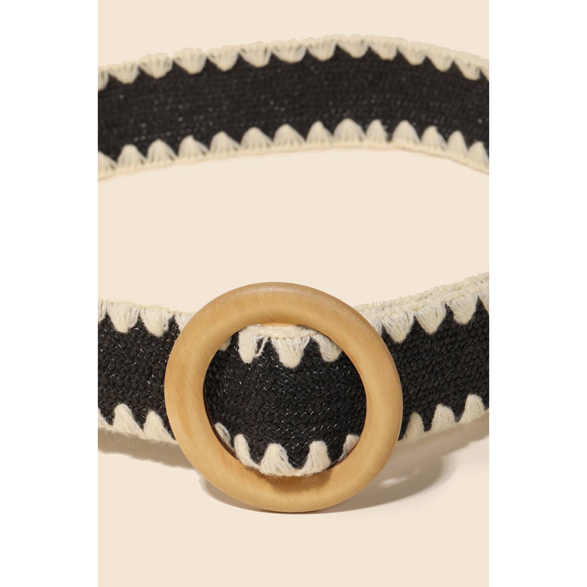 Wooden Round Buckle Braided Fashion Belt