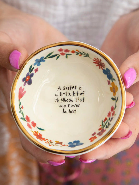 Natural Life Ceramic Giving Trinket Bowl-Sister Childhood