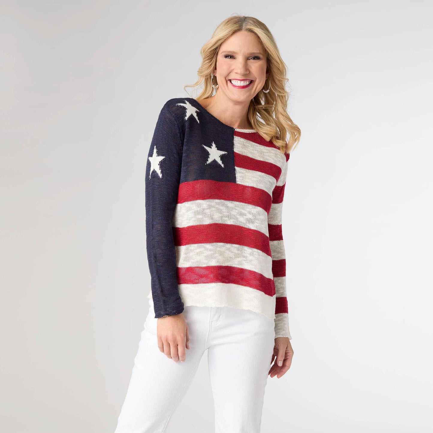 Muriel Burnout Flag Sweater | 4th of July