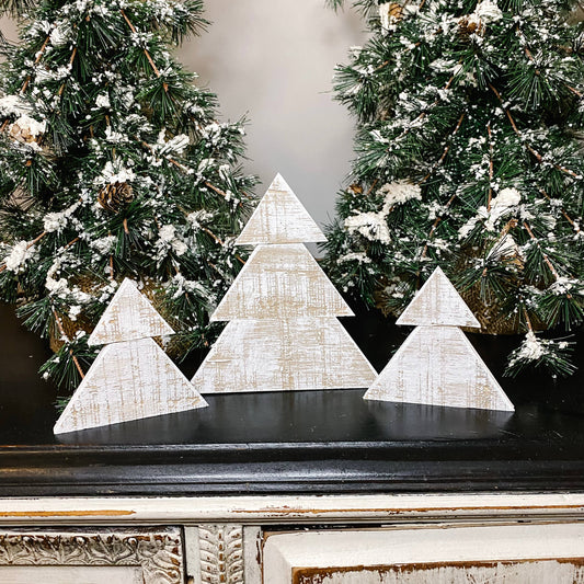 Wood Christmas Trees- Set of Three