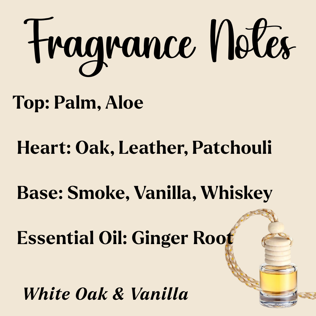 Hanging Car Diffusers | White Oak & Amber | Made in USA