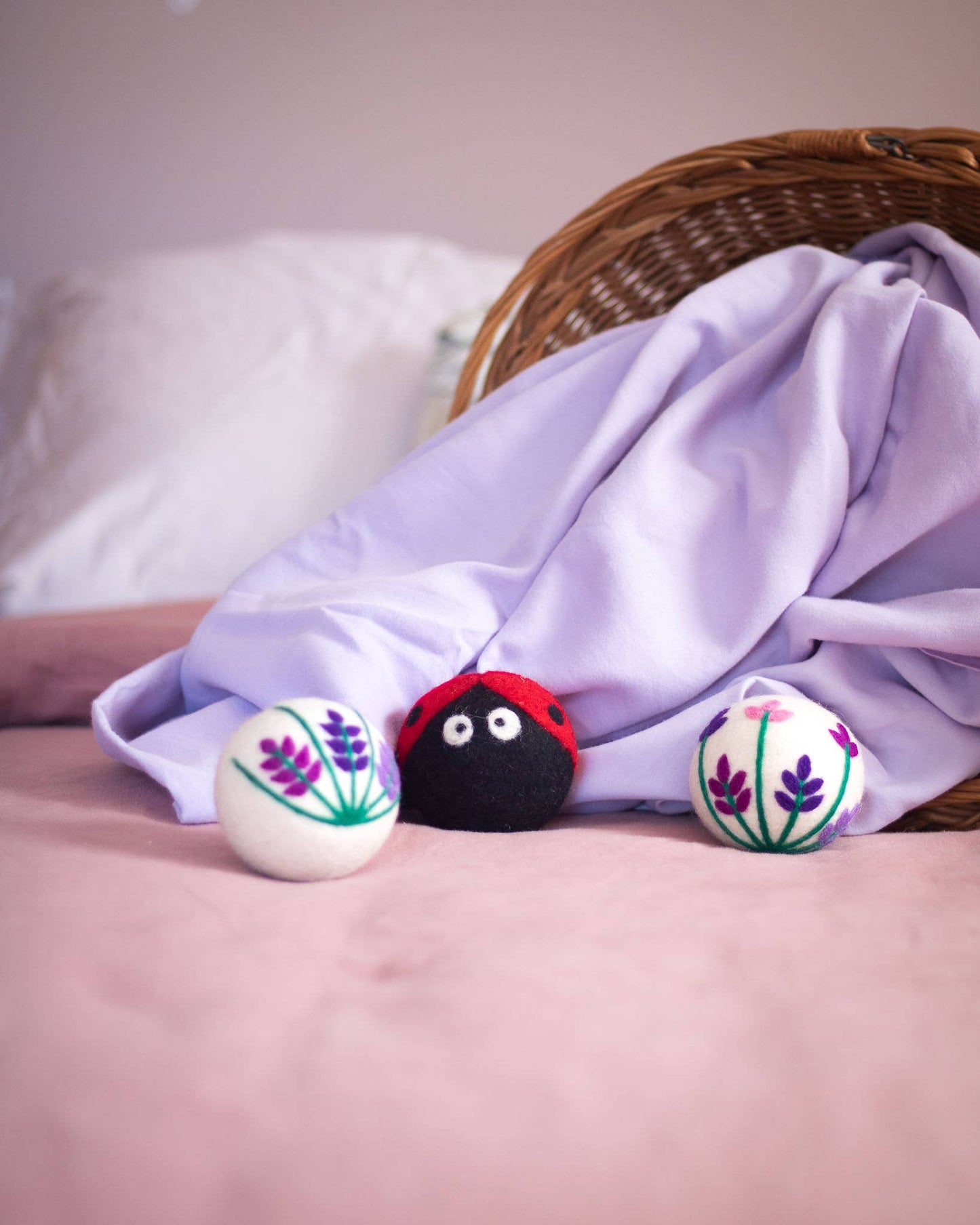 Lavender Fields Eco Wool Dryer Balls - LADYBUG
