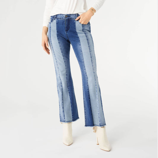 OMG ZoeyZip Mixed Denim Flare