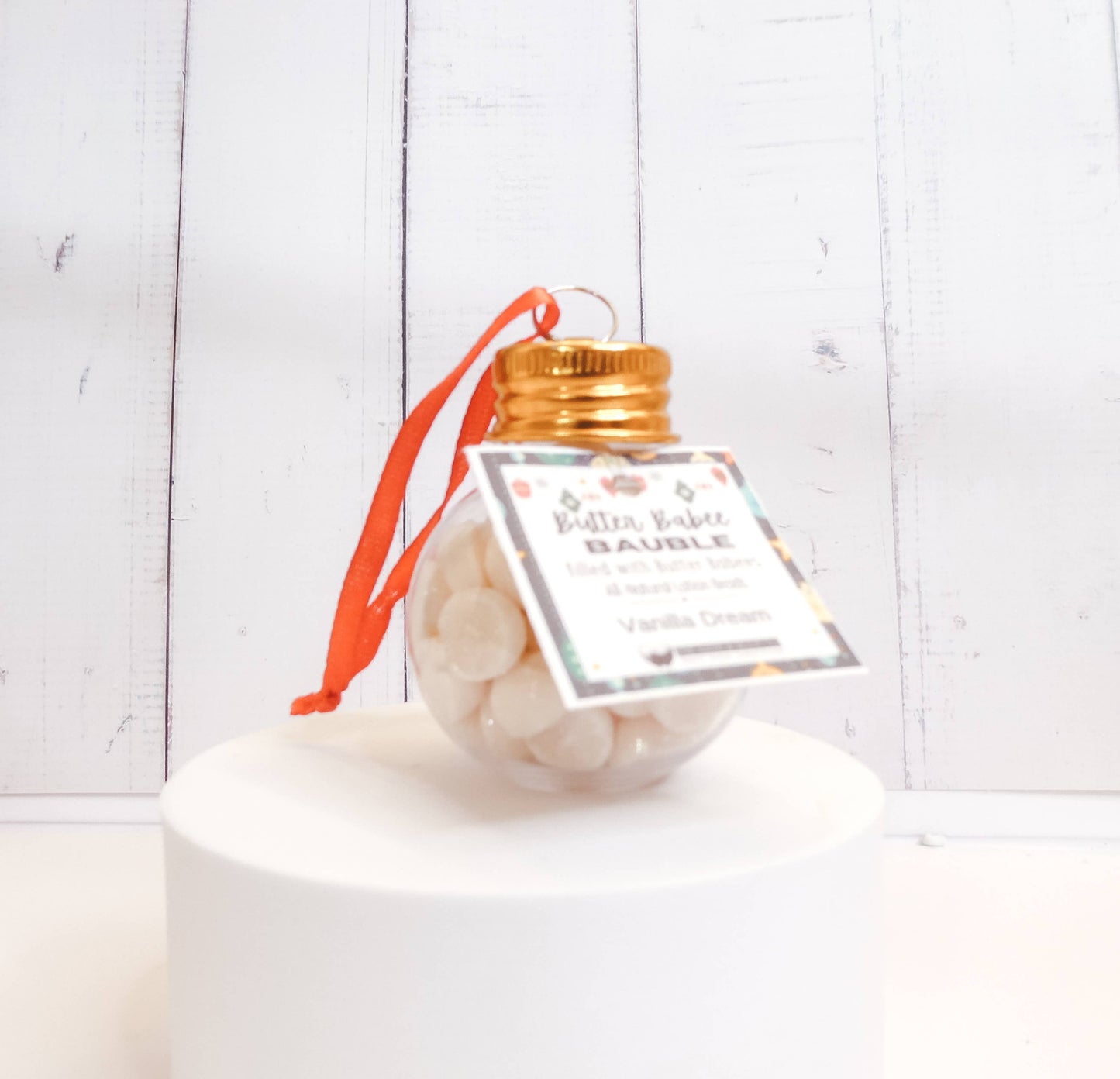 Body Butter Ornament - Natural Single Use Lotion Bead Gift