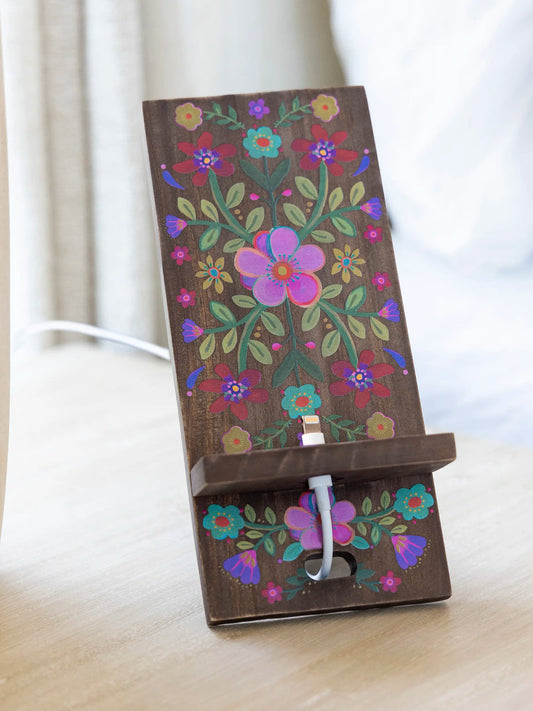 Natural Life Wooden Phone Stand-
Cocoa Folk Flower