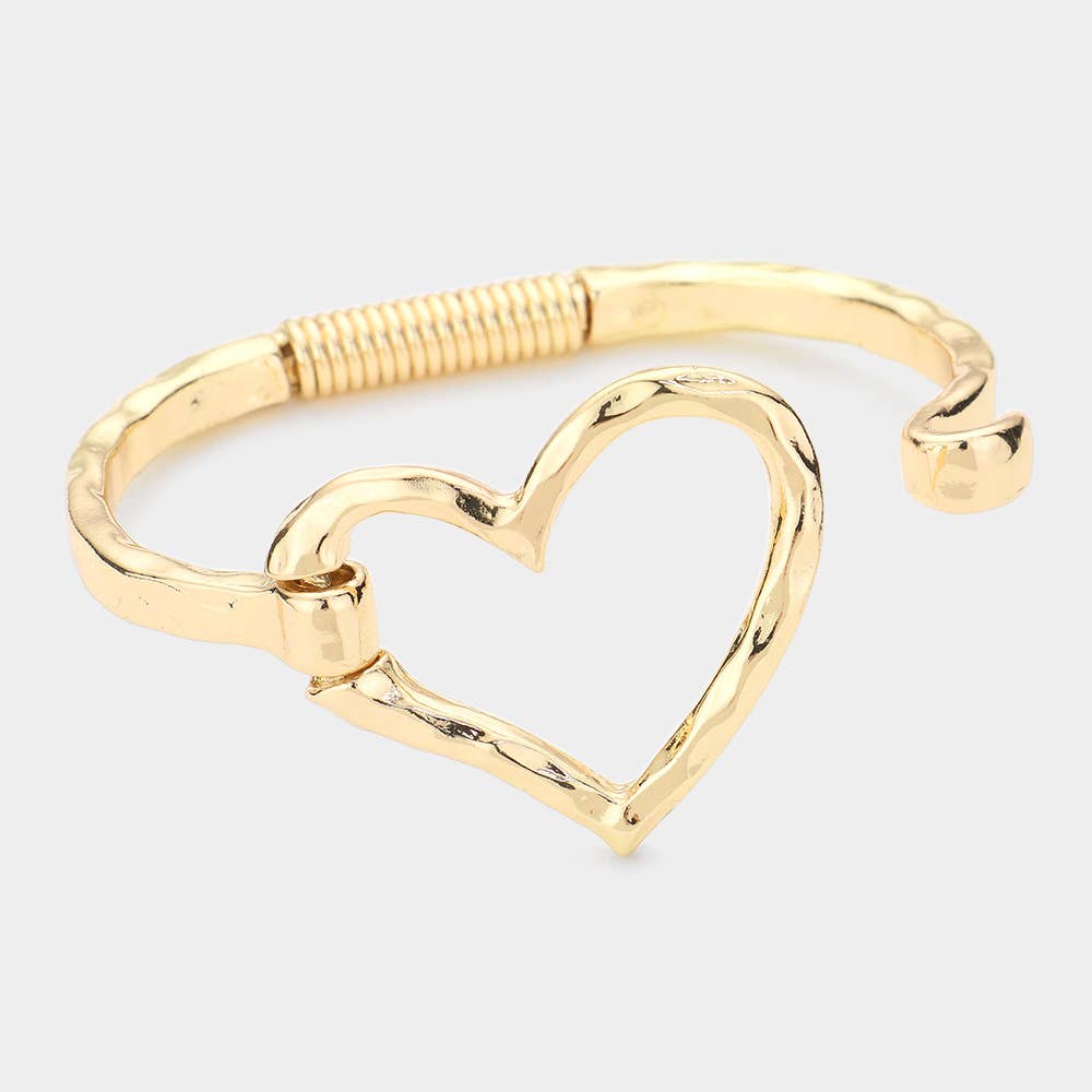 Open Metal Heart Hook Bracelet