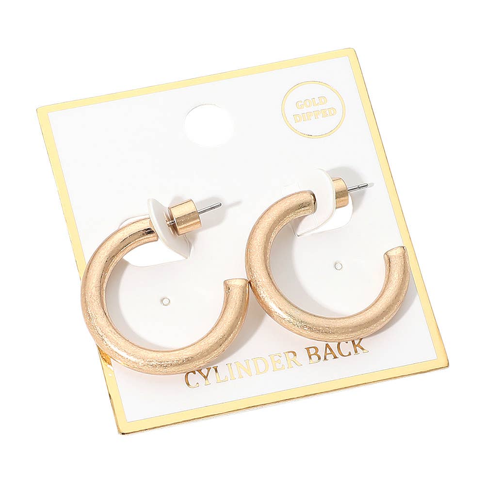 Gold Dipped Open Hoop Earrings