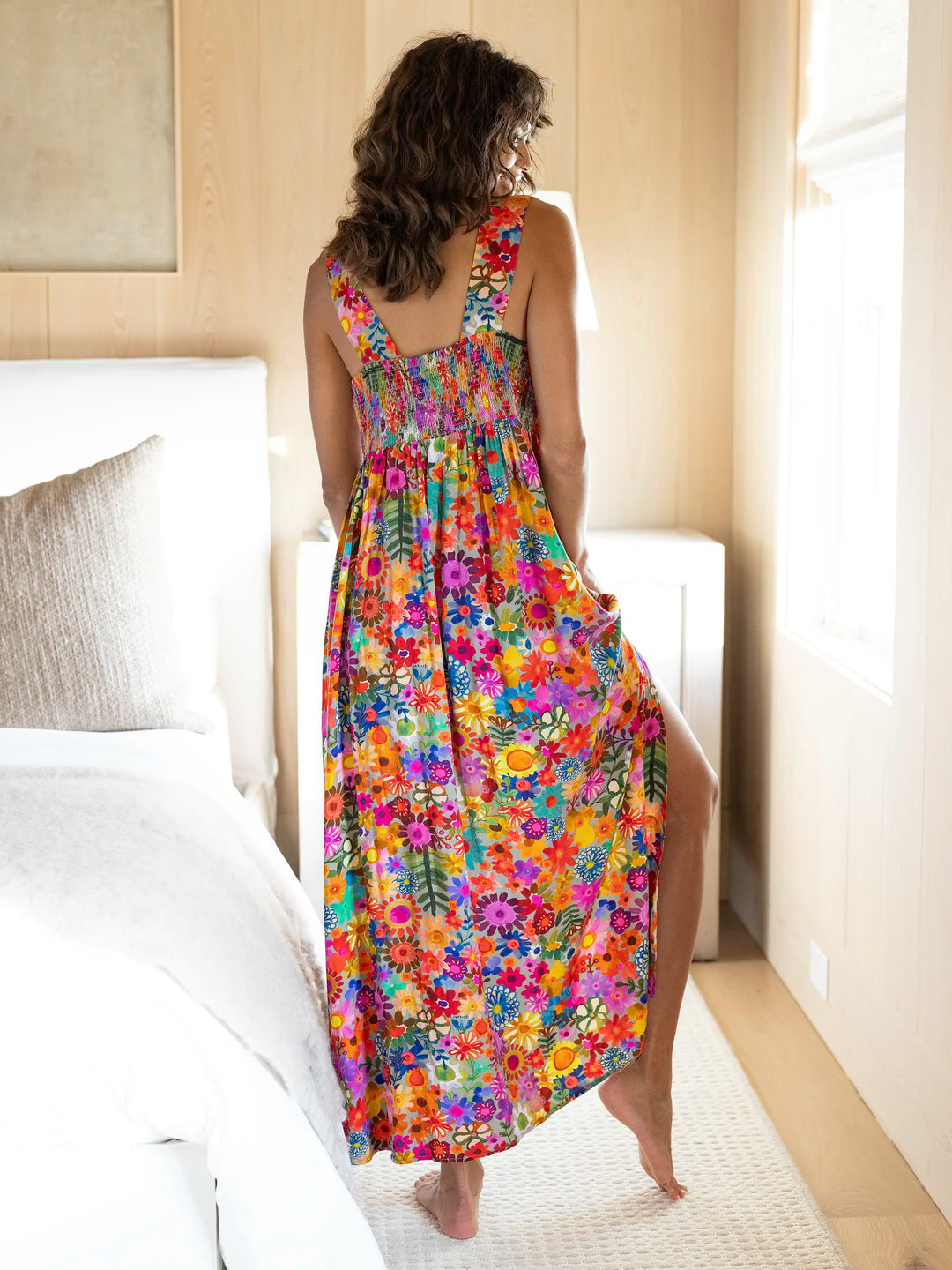 Natural Life Tricia Maxi Dress-Rainbow Calico Floral