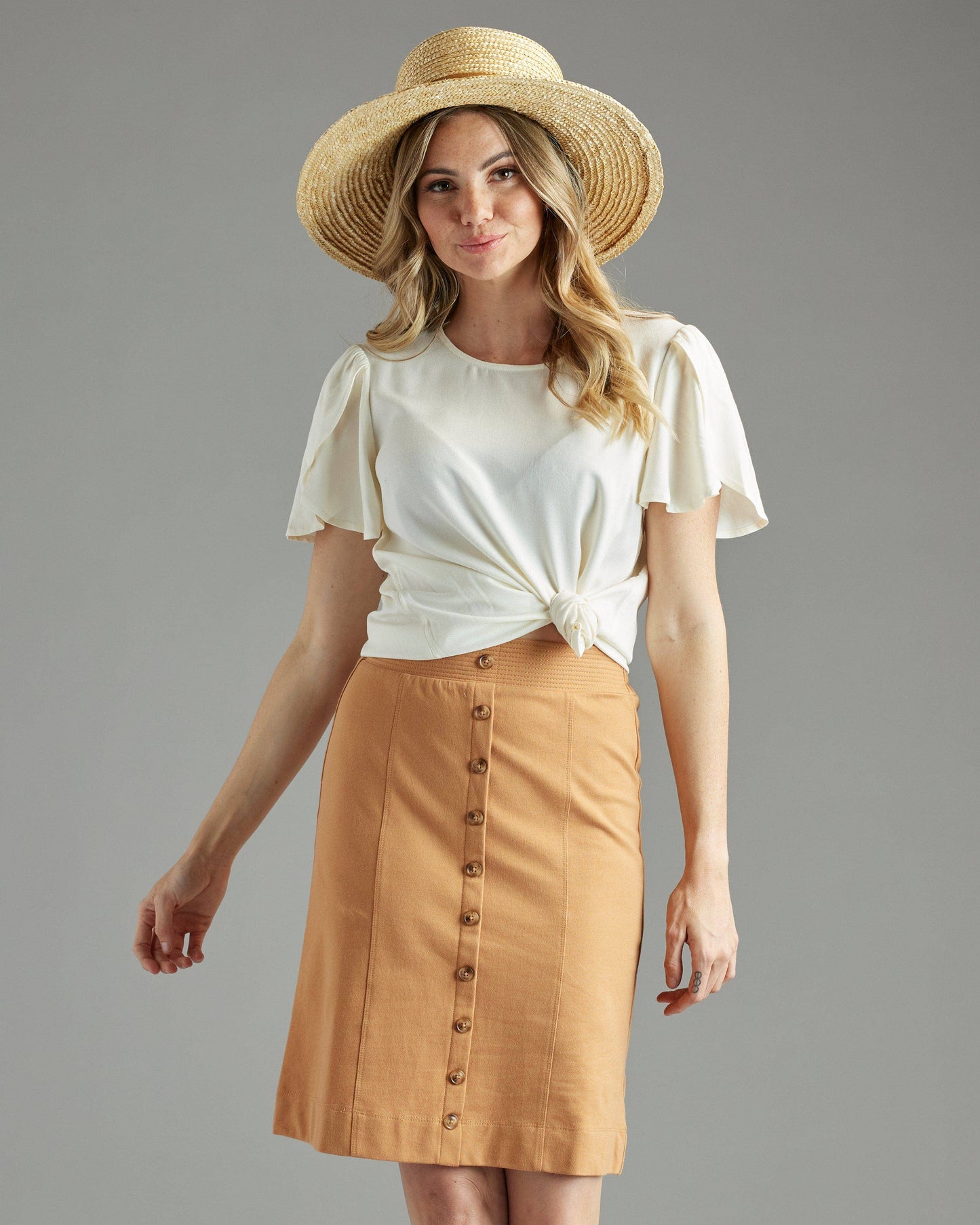 Alexandra Button Skirt