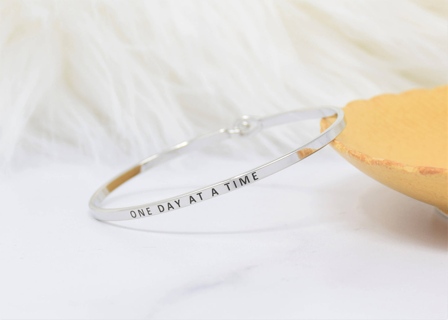 ONE DAY AT A TIME | Dainty Inspired Message Engraved Simple