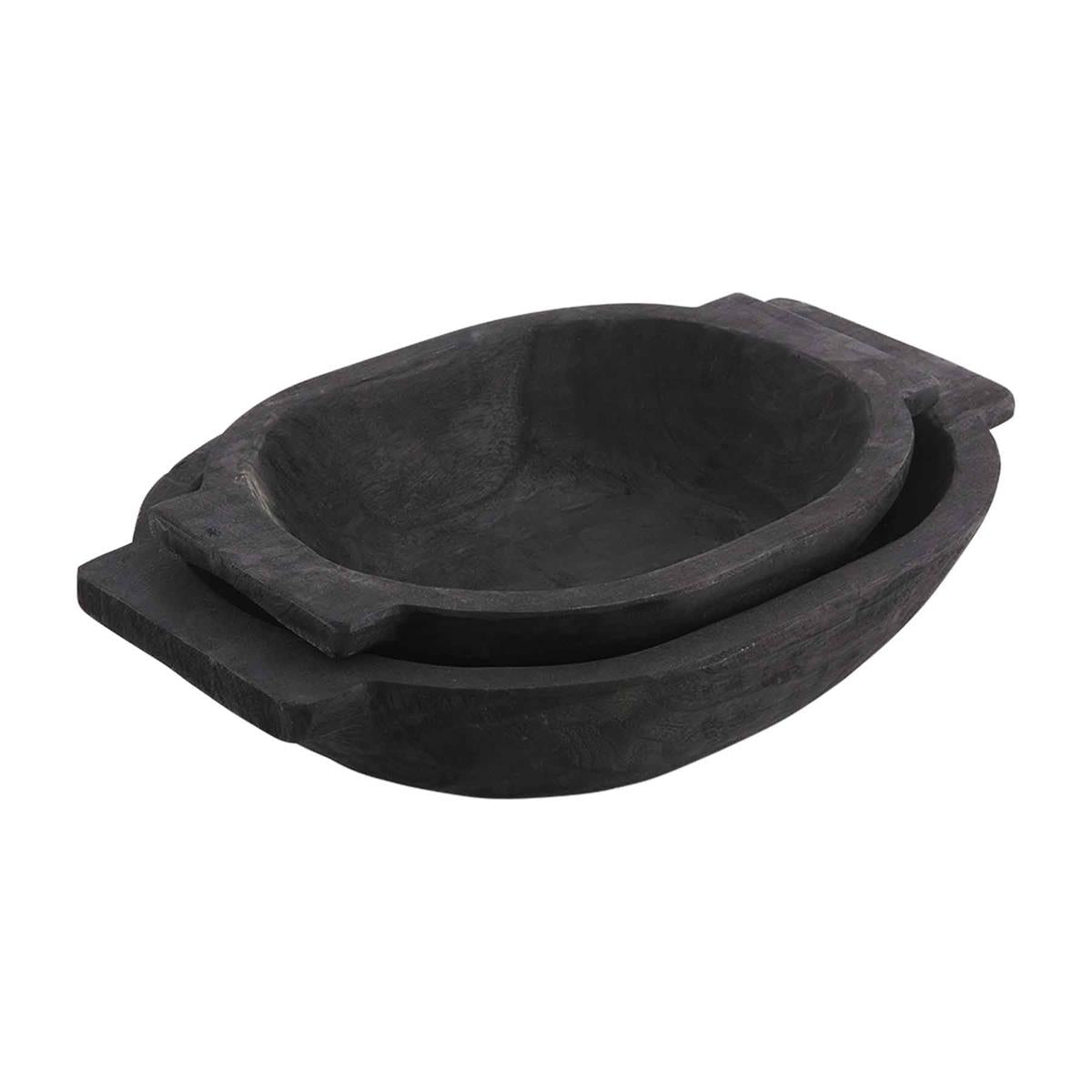 Mud Pie Black Oval Dough Bowl Set