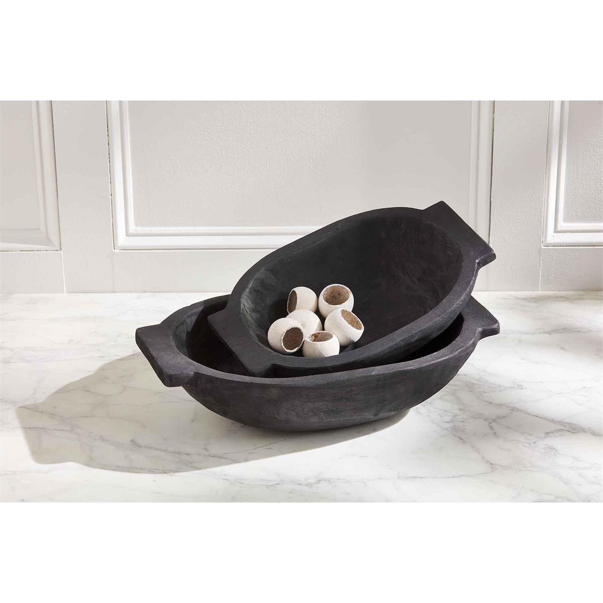 Mud Pie Black Oval Dough Bowl Set
