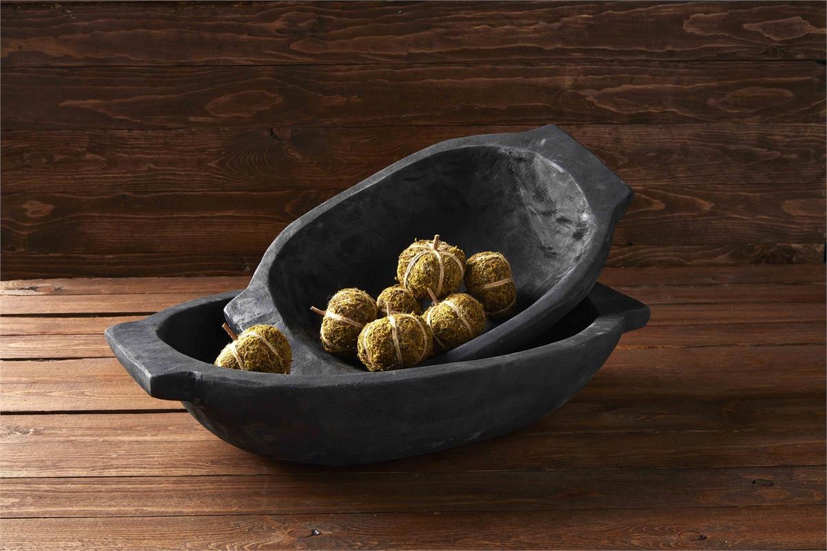 Mud Pie Black Oval Dough Bowl Set