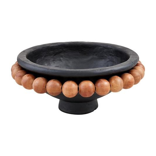 Mud Pie Black Bead Footed Bowl