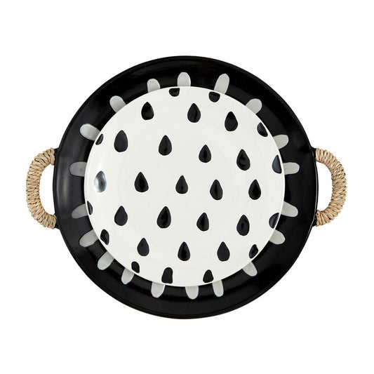 Mud Pie Black Patterned Platter Set