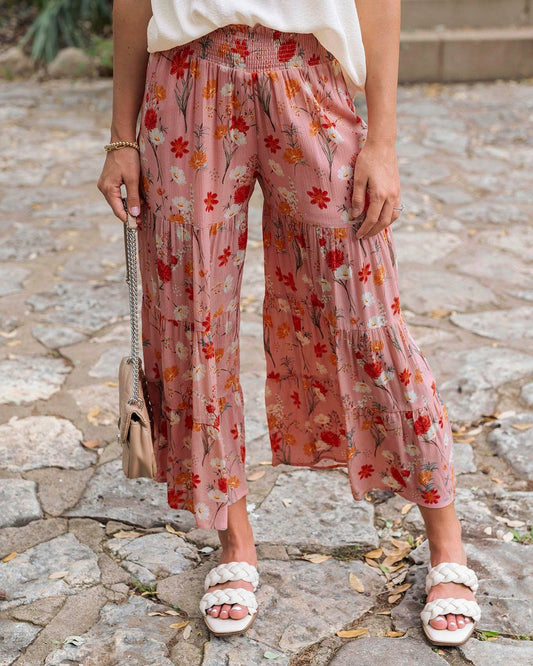 Maxi Skirt/Pant - Ankle Length in Pink Floral