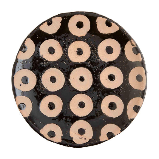Mud Pie Circle Black Terra Platter