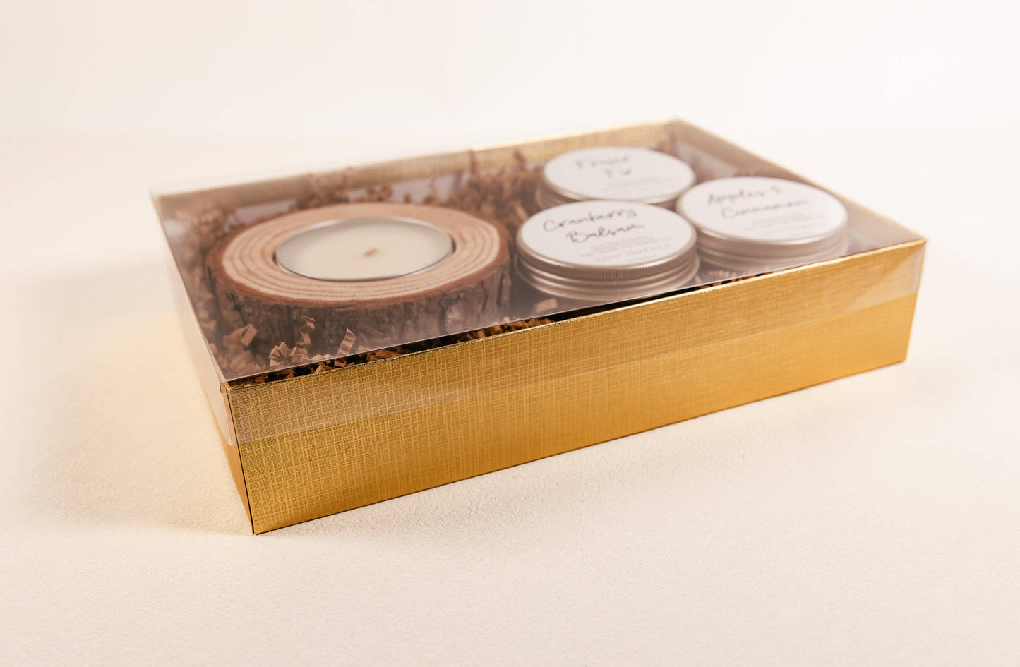 Wood Slice Candle Gift Box - Christmas Holiday Set 