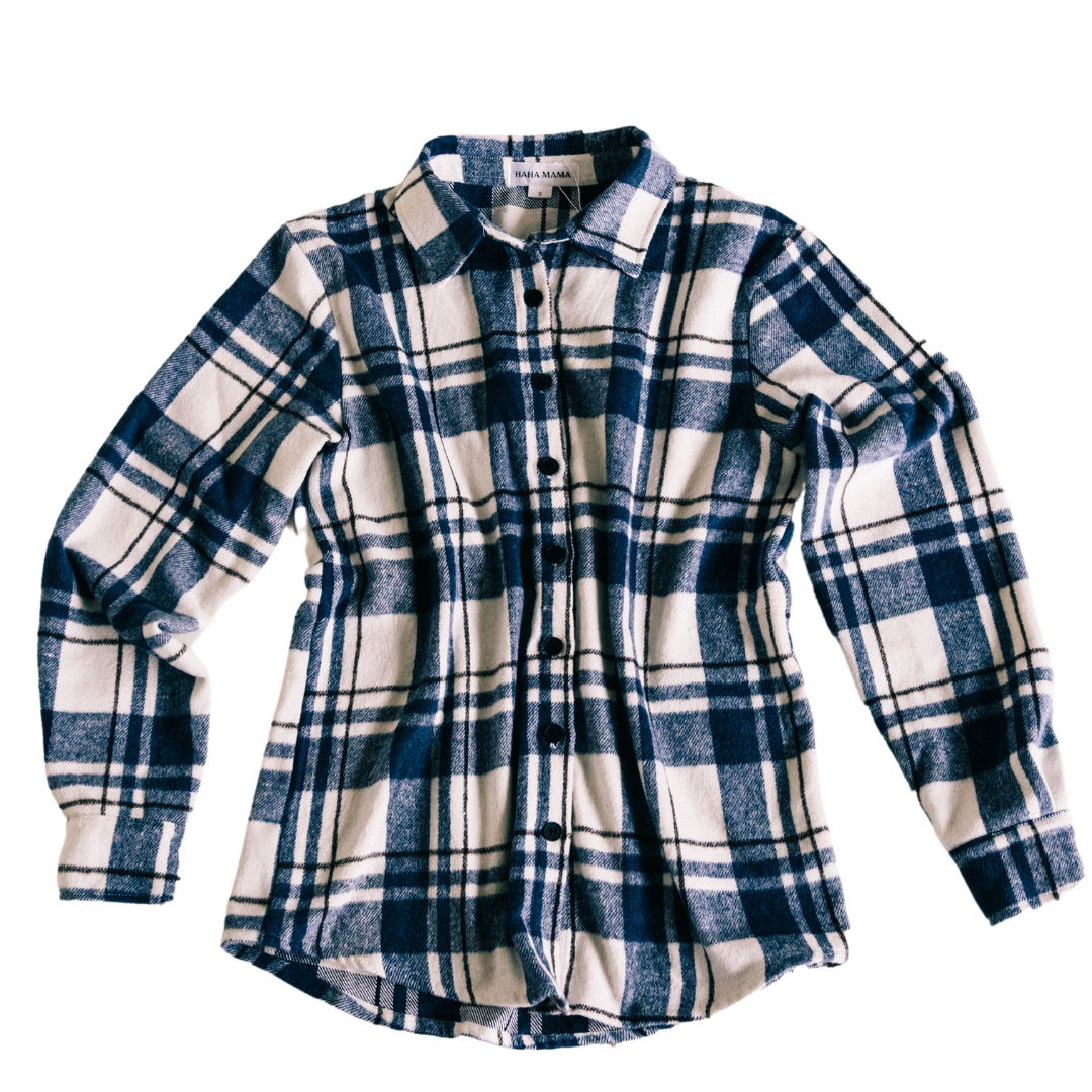 Navy Plaid Flannel - Adult