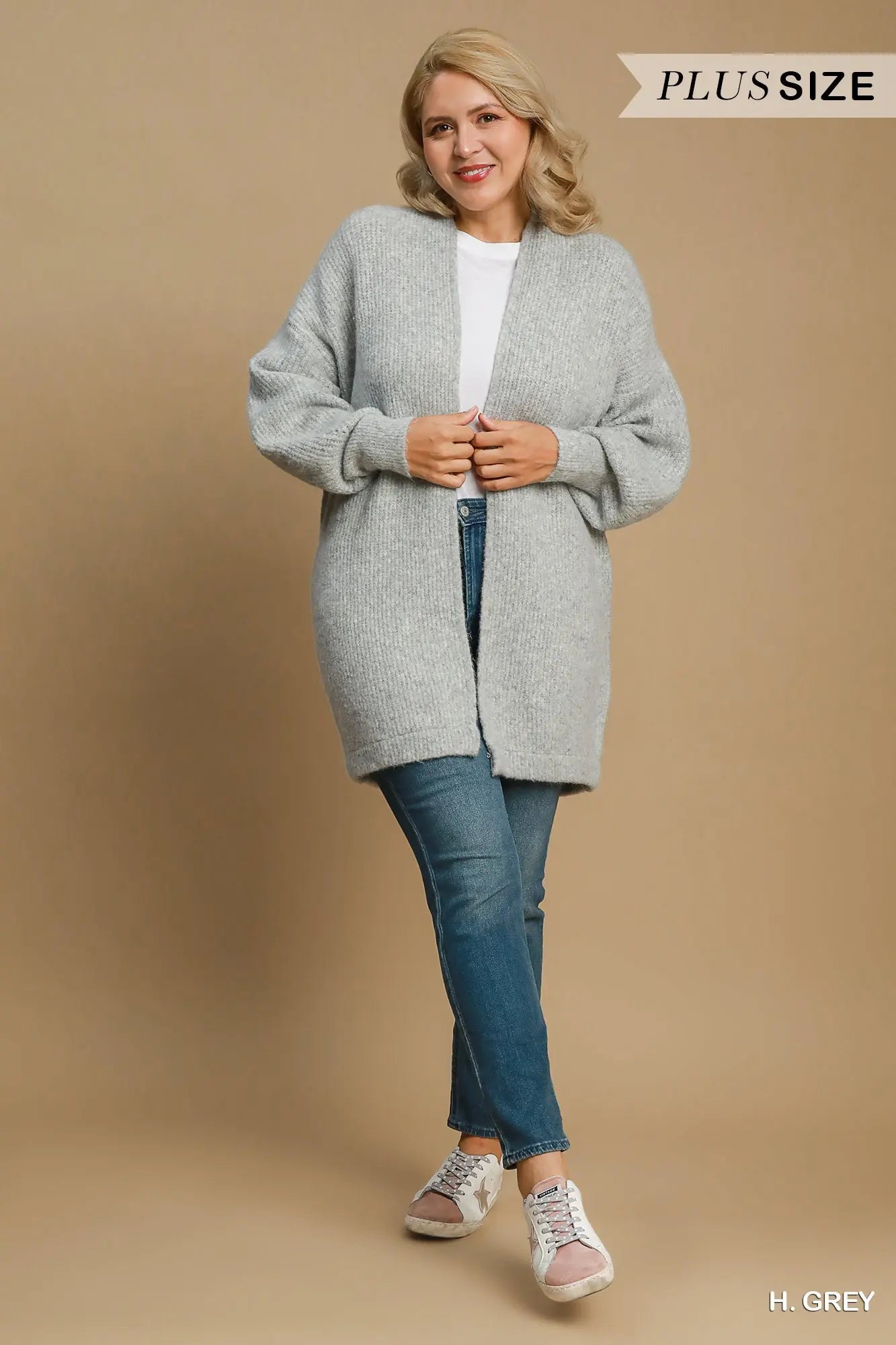 Umgee Wool Blend Open Front Cardigan