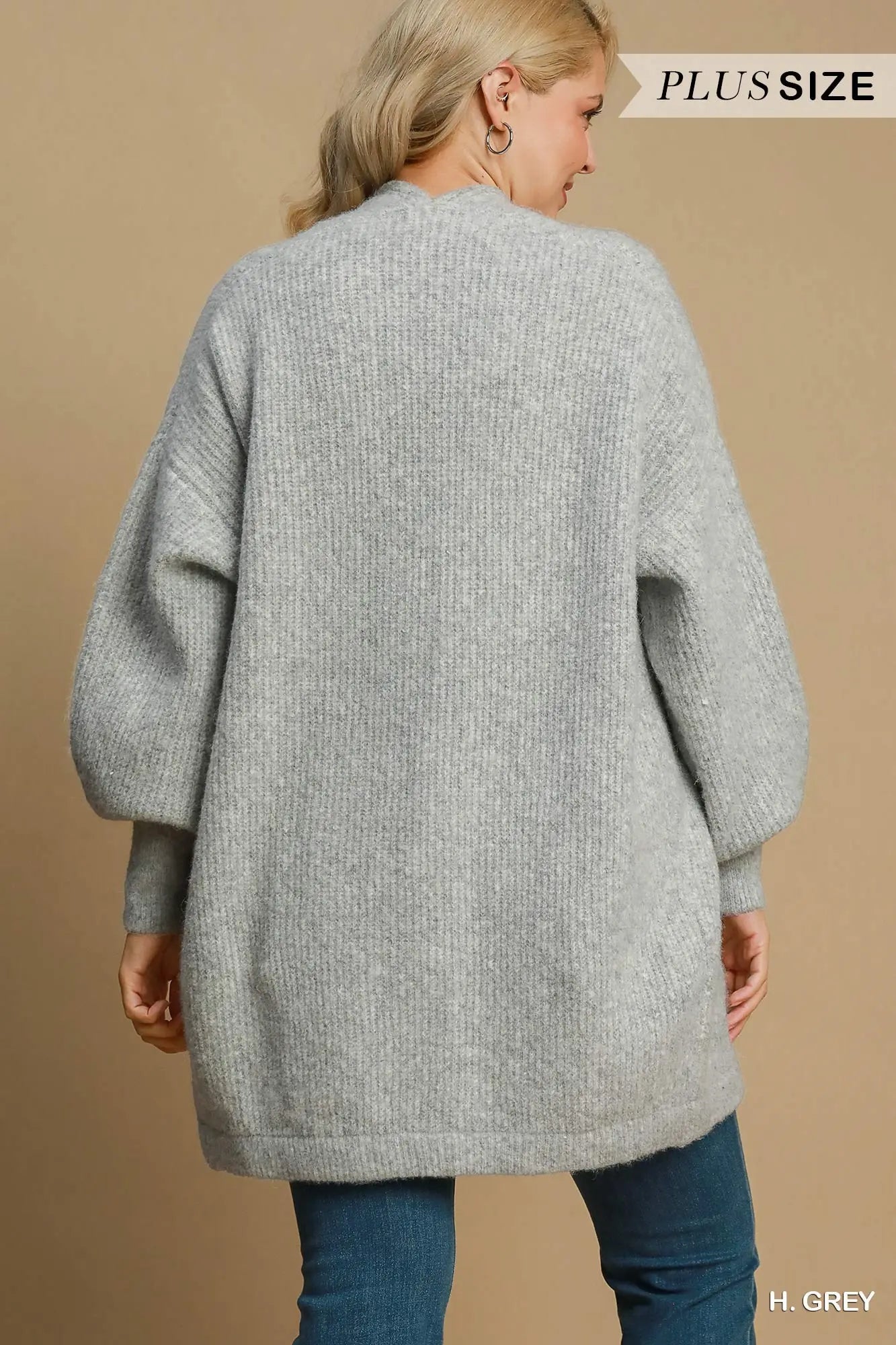 Umgee Wool Blend Open Front Cardigan