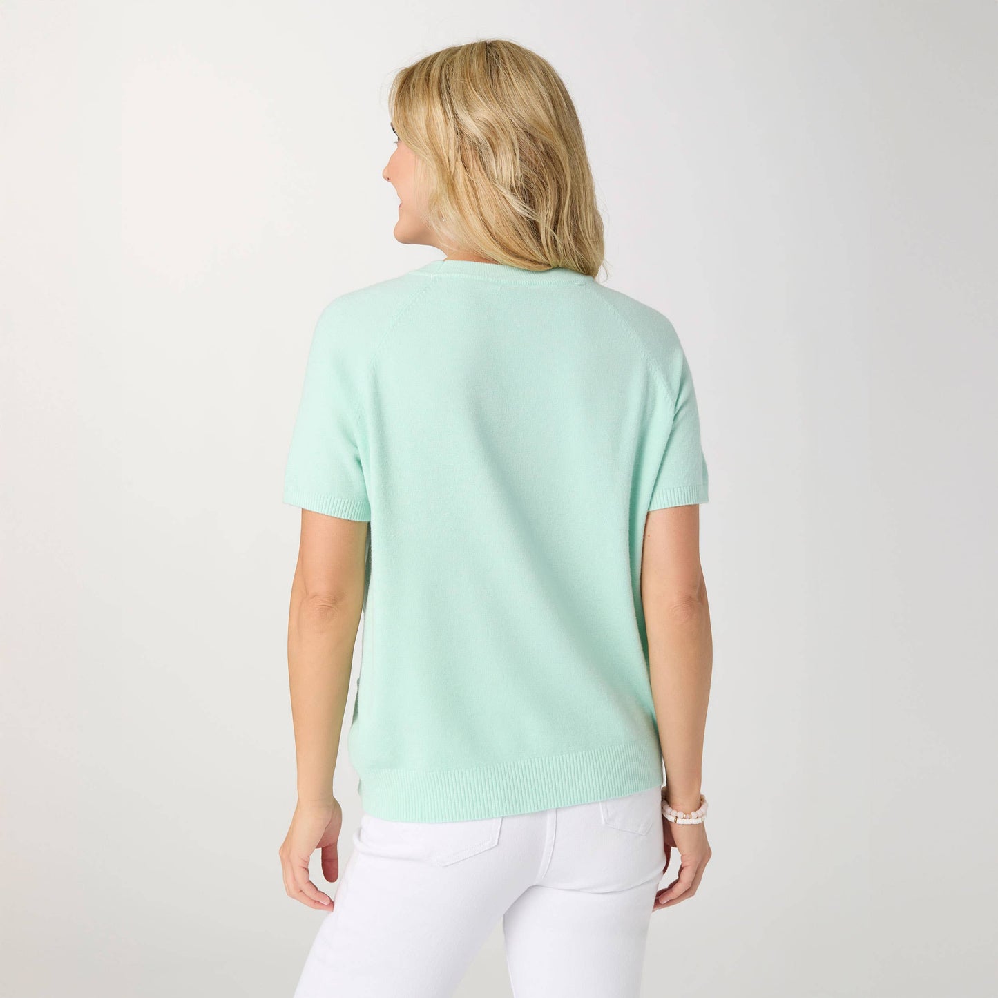 Lightweight Heavenly-Luxe Short Sleeve Floral Sweater