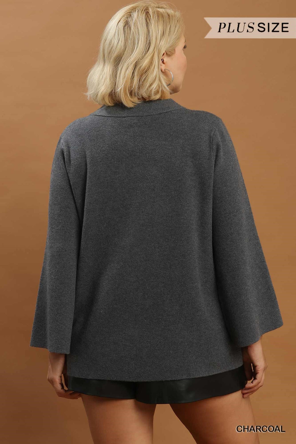 Mock Neck Fine Knit Sweater Top