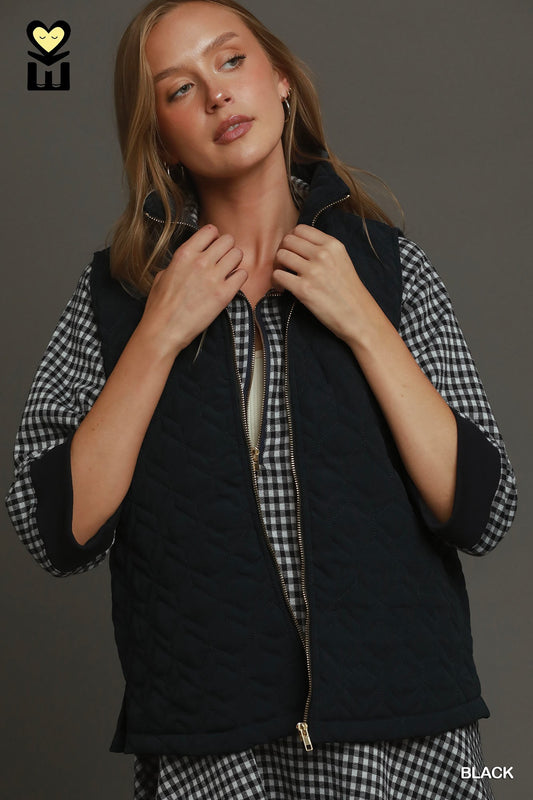 Quilted Zip Up Vest