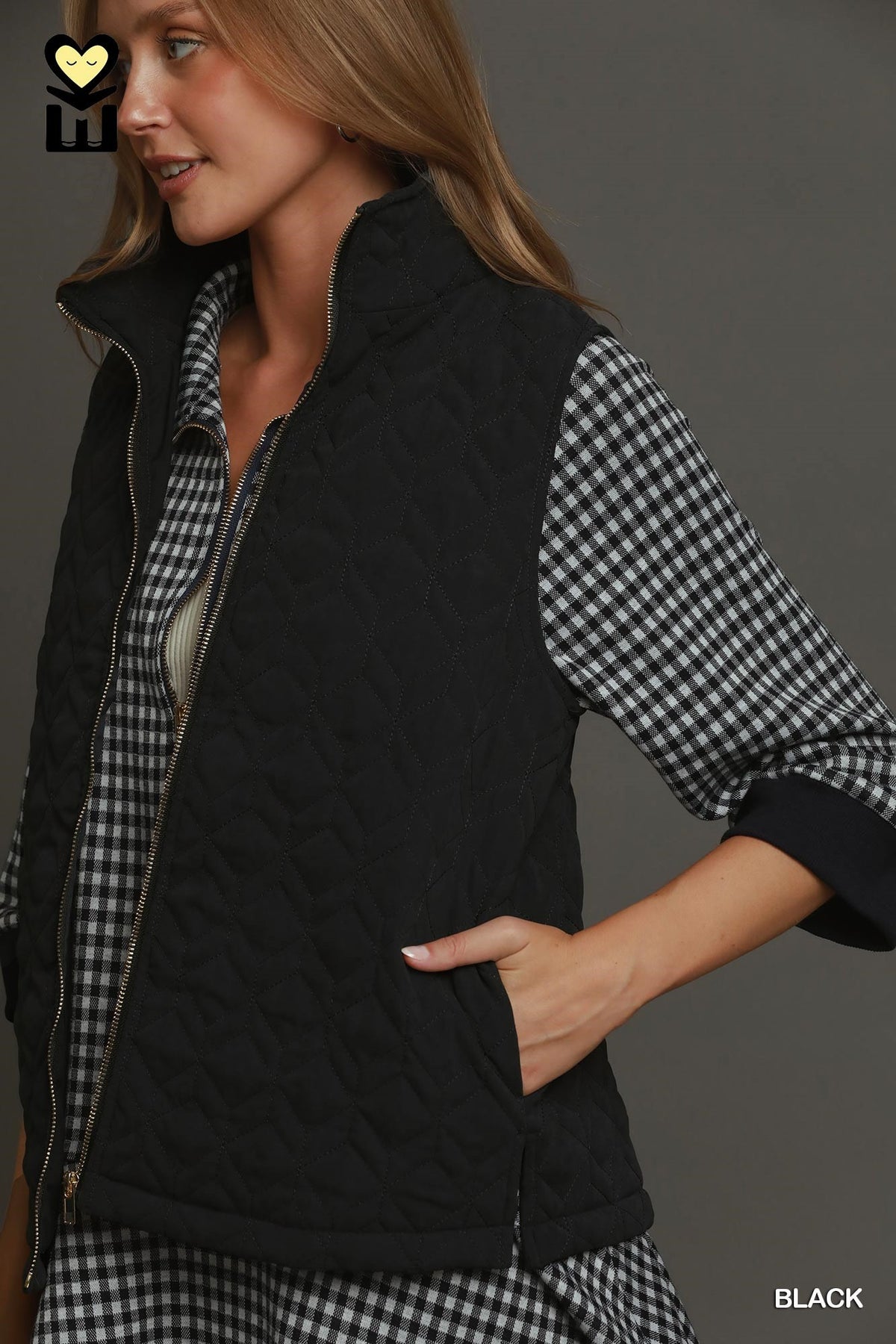 Quilted Zip Up Vest