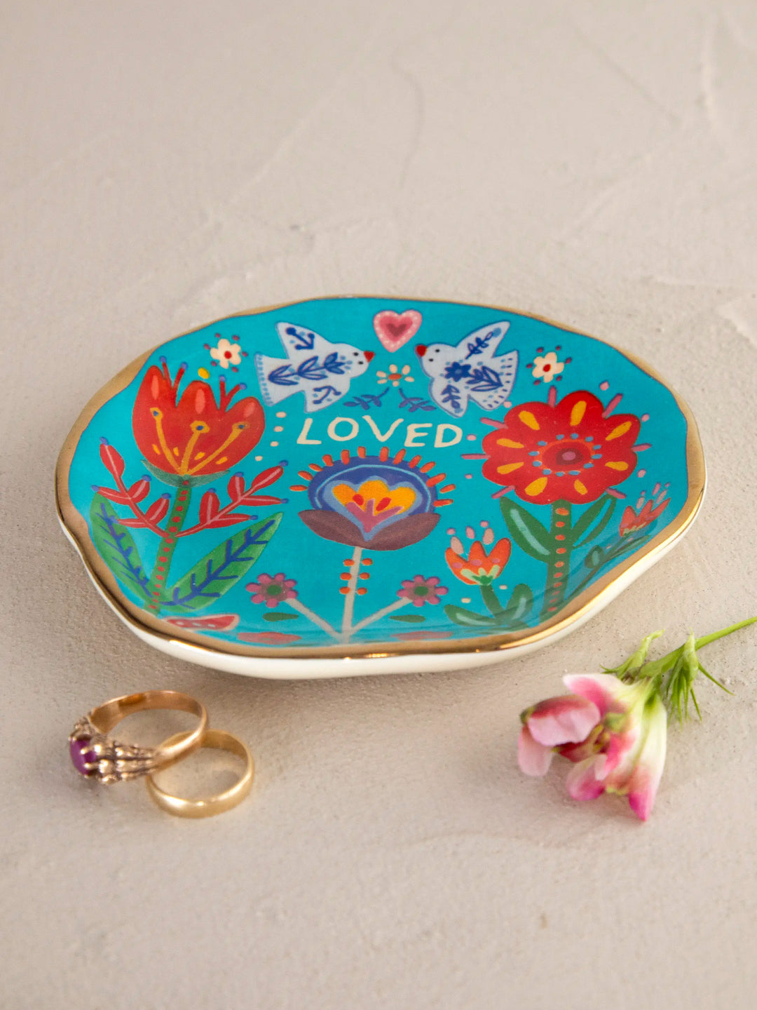 Natural Life Artsy Trinket Dish-Loved