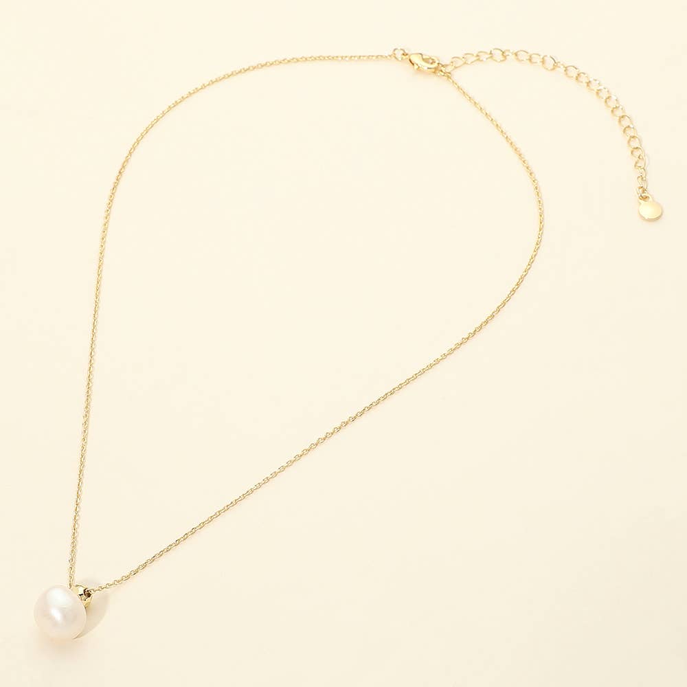 18K Gold Dipped Freshwater Pearl Pendant Necklace