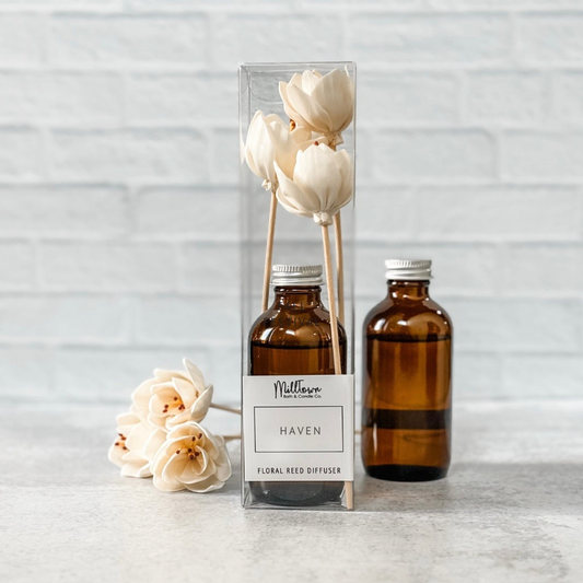 Haven Floral Reed Diffuser | Long-Lasting Scent | Clean & Flameless Fragrance