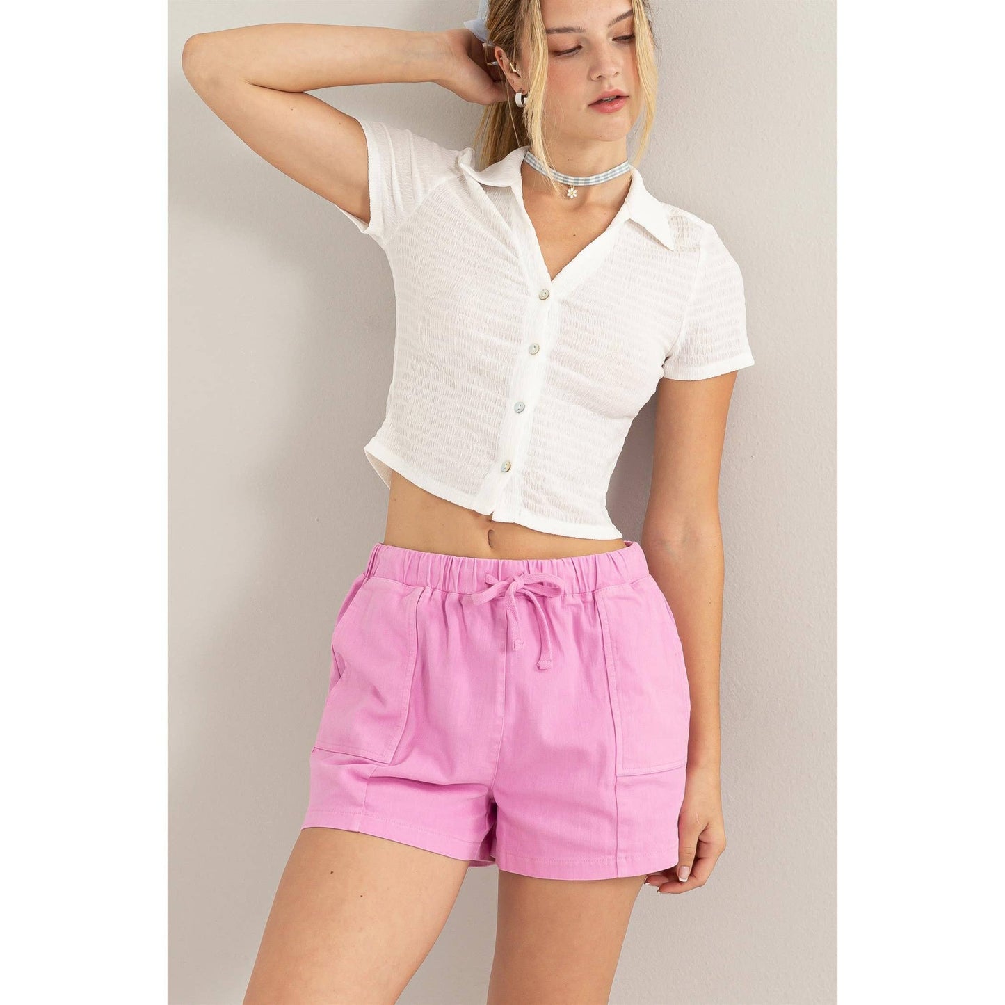 PATCH POCKET DRAWSTRING SHORTS