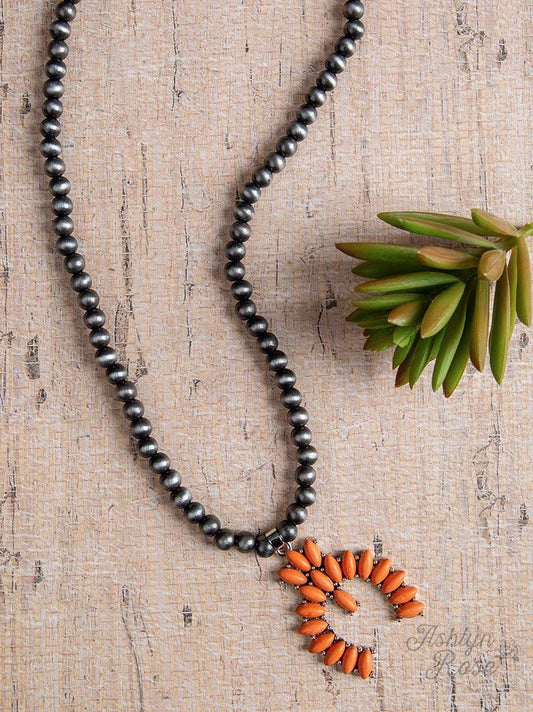 Forever Country Squash Blossom Necklace, Orange