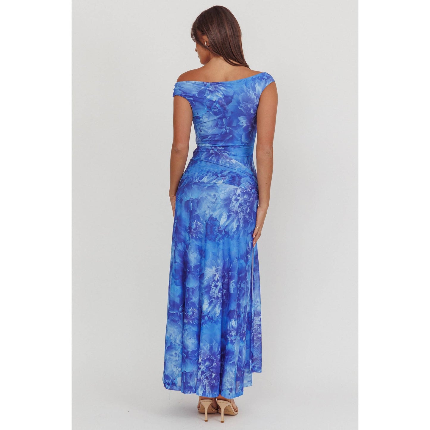 OFF SHOULDER FLORAL MAXI DRESS