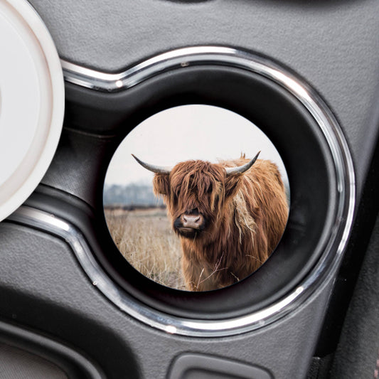 Ceramic Highland Cow Car Coaster