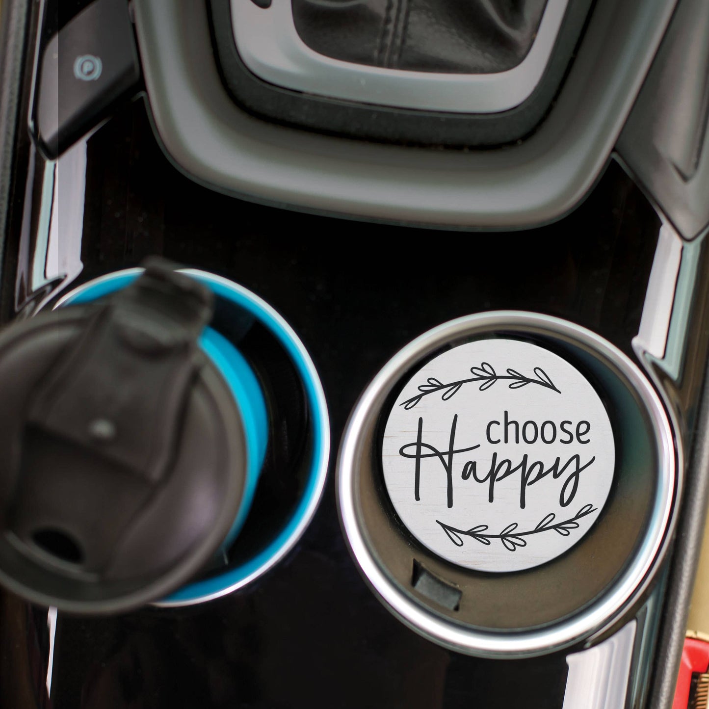 Ceramic Choose Happy Car Coaster