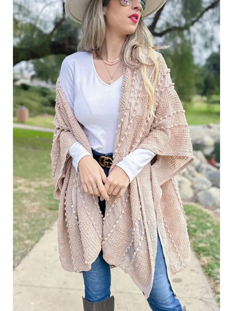 3D Textured Kimono Layering Cardigan