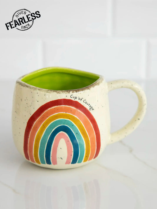 Natural Life Artisan Rainbow Coffee Mug-Cup of Courage