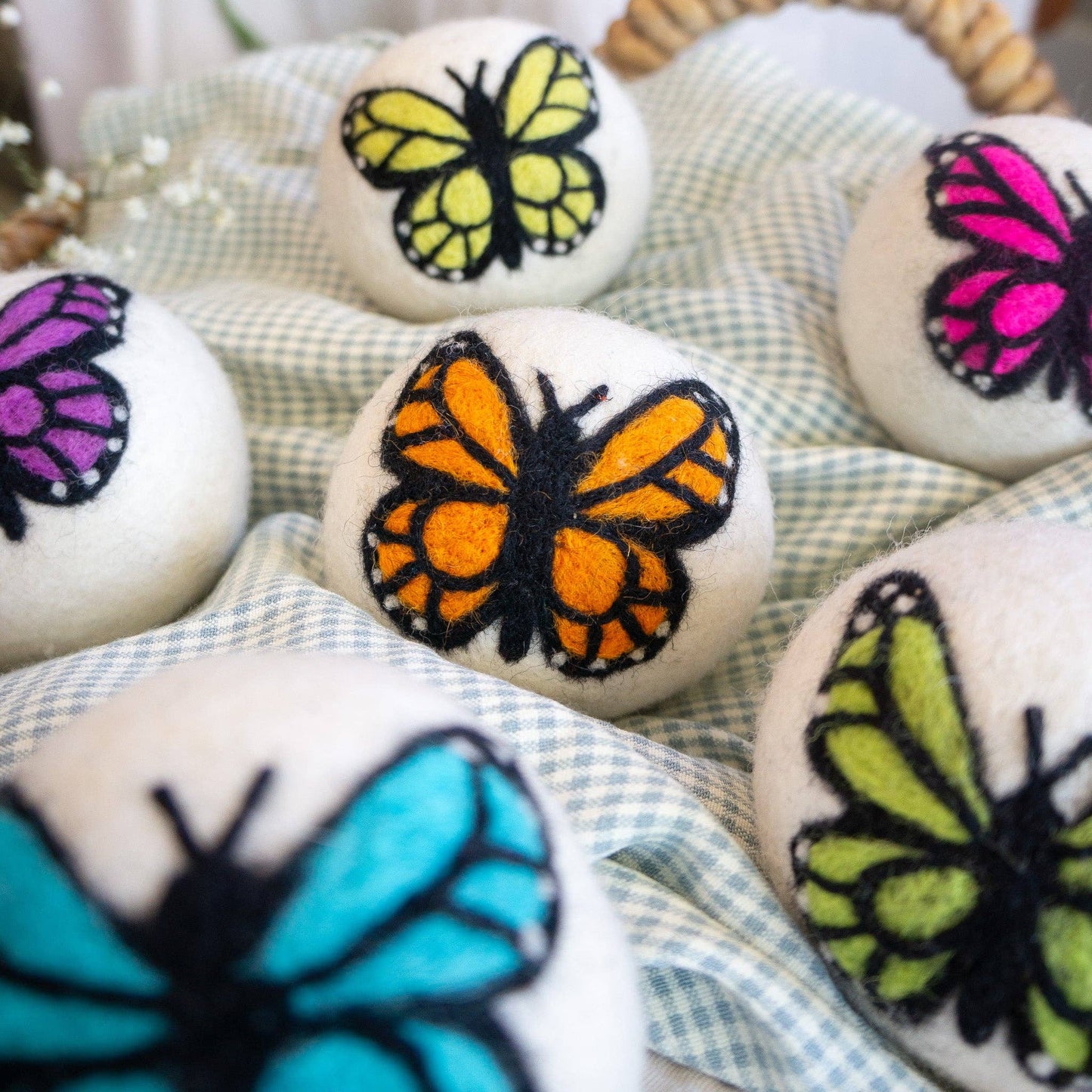 Monarch Butterfly Eco Wool Dryer Ball Set of 3